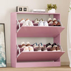 BORNOON Shoe Cabinet with 2 Flip Drawers, Slim Narrow Shoe Storage Cabinet by BORNOON