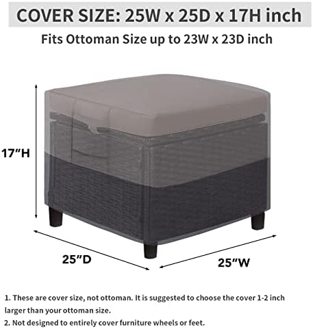 Easy-Going Heavy Duty Outdoor Ottoman Cover - Image 2