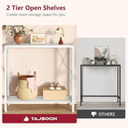 Tajsoon Narrow Console Table, 2 Tier Small Foyer Table Entryway White - Image 4