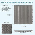 Plastic Interlocking Deck Tiles 12 Pack, 12in Waterproof Patio Flooring - Image 4