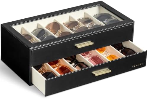 VLANDO 12-Slot Sunglasses Organizer Case by VLANDO