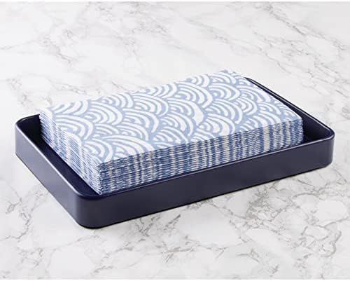 mDesign Modern Decorative Metal Guest Hand Towel Tray Holder Organizer - Image 3