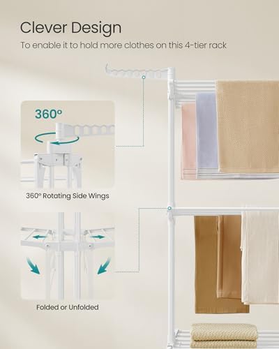 SONGMICS 4-Tier Clothes Drying Rack, 66.6-Inch Tall - Image 6