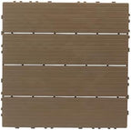 27 Pcs Wood Interlocking Patio Deck Tiles, 11.4x11.4 Indoor and Outdoor - Image 5
