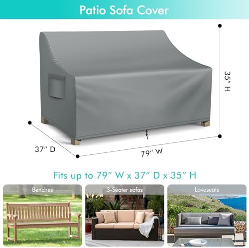 WLEAFJ Patio Sofa Cover Waterproof, 3-Seater Outdoor Sofa, Heavy Duty Deep - Image 2