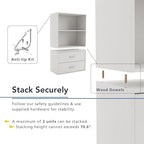 Homes: Inside + Out Apexa 3-Tier Cube Storage Organizer Shelves, Stackable Wood - Image 5