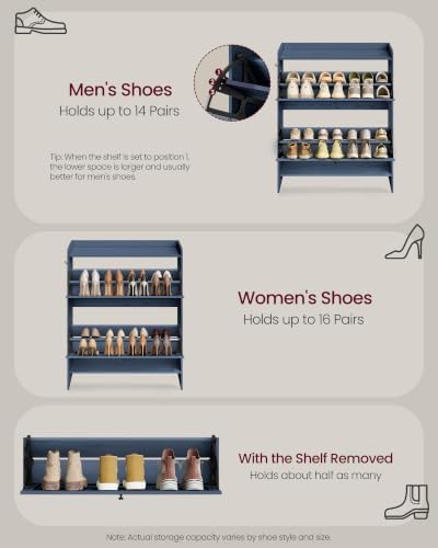 VASAGLE Narrow Shoe Storage Cabinet Organizer - Image 5