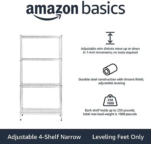Amazon Basics 4-Shelf Adjustable Storage Shelving Unit - Image 2