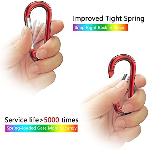 sprookber 3" Aluminum Carabiner D Ring, Caribeener Clips, Spring Snap Hook - Image 3