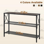 Hoctieon Industrial Console Table, 3 Tier Entryway Table, Hallway Table - Image 2