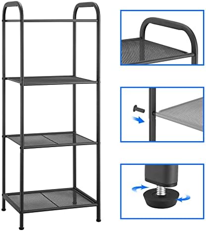 MAX Houser 4 Tier Standing Shelf Units Storage Rack, Charcoal Gray - Image 4