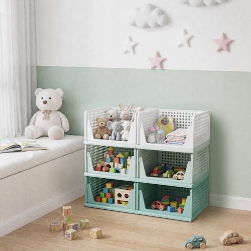 Pinkpum Green Boy Closet Organizers and Storage Stackable Plastic Drawer Basket - Image 5
