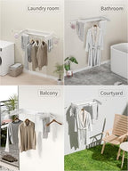 JOOM Wall Mounted Clothes Drying Rack, 31.5 Inch Foldable Rack - Image 4