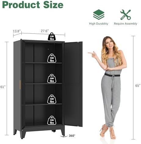 Bevivog 61" Farmhouse Metal Storage Cabinet - Image 2