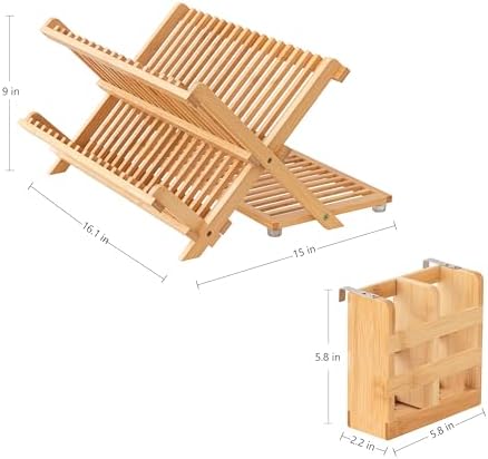 HBlife Bamboo Dish Drying Rack - Image 2