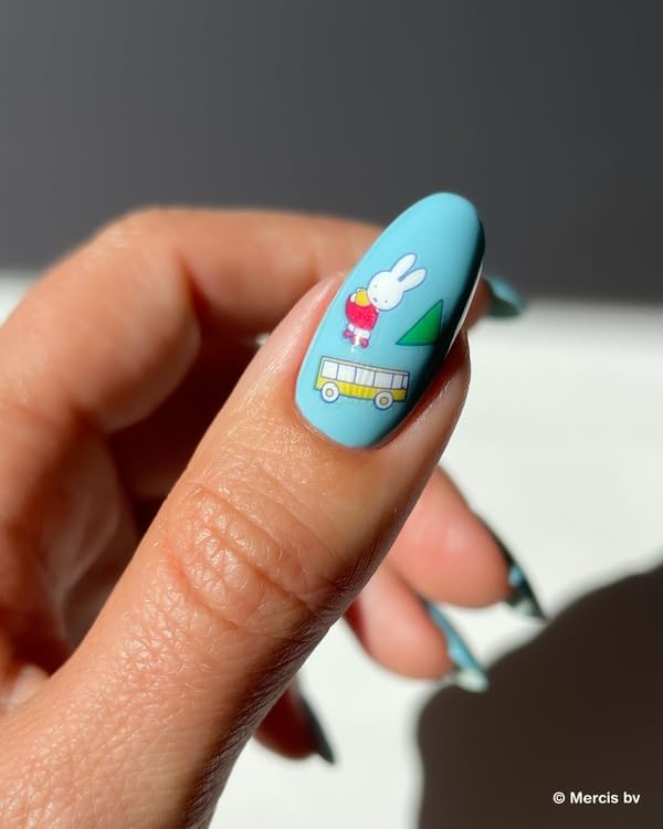 Miffy at School Nail Stickers - Lightweight & Easy-to-Apply Nail Art with Trendy Design - Durable & Long-Lasting Nail Stickers for Women, Ideal for DIY Manicures & Salon-Quality Nails