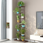 LINZINAR 8 Tier Plant Stand Indoor Outdoor Metal Flower Pot Display Shelf - Image 2