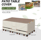 Porch Shield Waterproof Rectangular Patio Table Cover 84 x 56 inch - Image 2