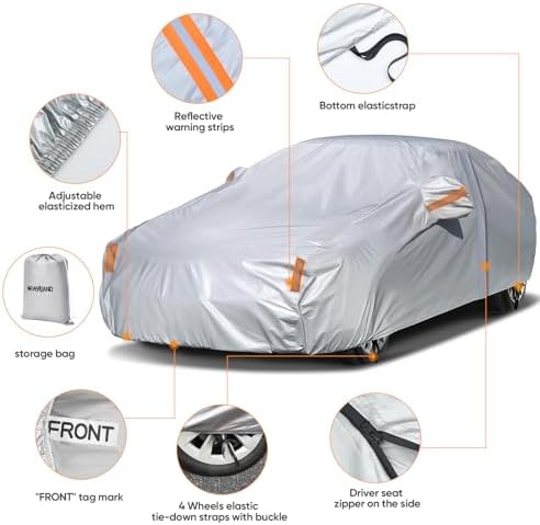 NEVERLAND Sedan Car Cover Waterproof Heavy Duty All Weather up to 196" - Image 3
