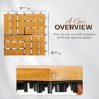 Idzo Set of 10 Premium Teak Deck Tiles, Snap-Lock Teak Shower Tile - Image 4
