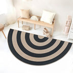 Faux Jute Rug 3x6Ft Half Circle Rainbow Doormat Easy Jute Carpet - Image 4