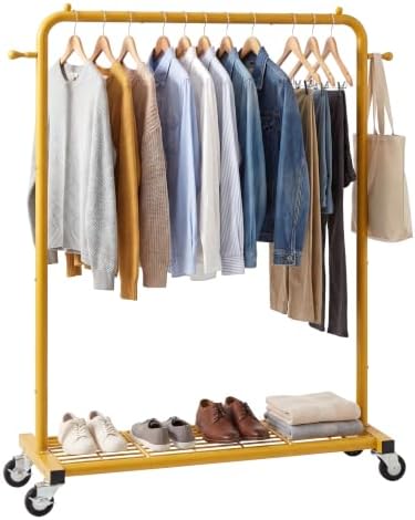 Sywhitta Metal Garment Clothing Rack on Wheels by haseverythingyouneed