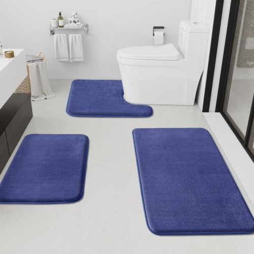 HUXMEYSON Bathroom Rugs Sets 3 Piece, Non-Slip & Quick Dry Bath Mat Set by HUXMEYSON