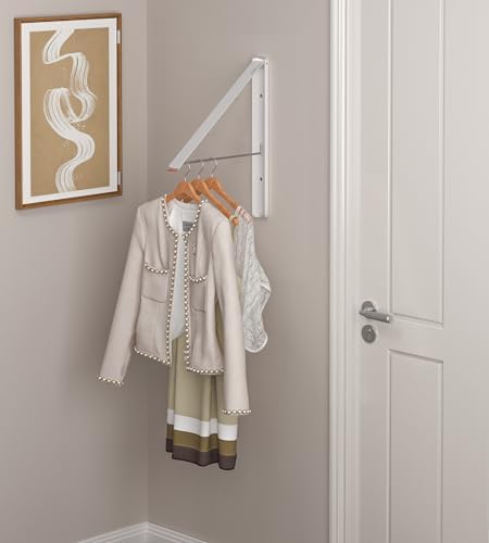 Dr.DJ Clothes Drying Rack with Rod, Wall-Mounted Retractable & Foldable Clothes - Image 6