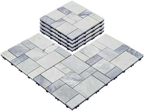 jxgzyy 4PCS Interlocking Deck Tiles, Waterproof DIY Outdoor Flooring, Natural by jxgzyy