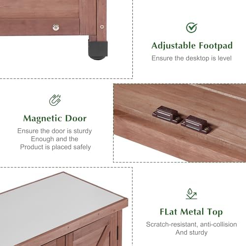 Outdoor Storage Cabinet & Potting Bench Table - Image 6