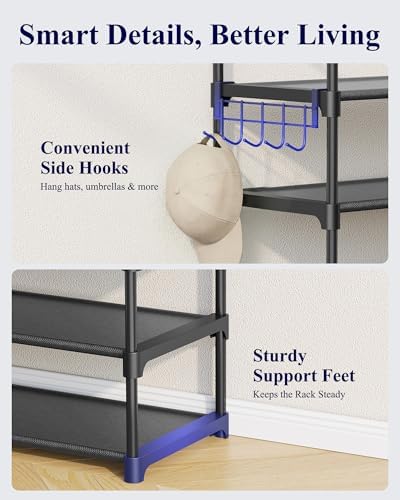 Kitsure 10 Tier Shoe Rack, Tall Shoe Organizer, 32.2" Wide - Image 5
