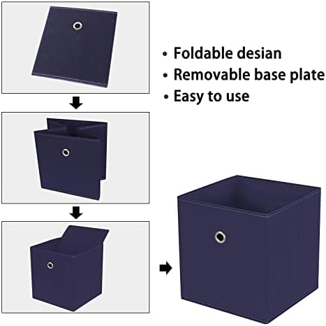 Foldable Storage Cubes Bins, 11 Inch Cloth Storage Cube Fabric Storage Box - Image 6