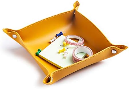Leather Jewelry Valet Tray for Women and Man, Portable Entryway Table Tray - Image 4