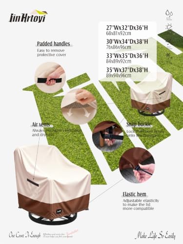 JinHrtoyi Outdoor Chair Covers 4 Pack, 35W x 37D x 38H Inches, 100% Waterproof - Image 4
