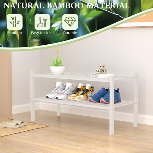 ROMGUAR CRAFT 2 Tier Bamboo Shoe Rack - Image 6
