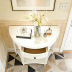 Half Moon Console Table Solid Wood Vintage Entryway Table - Image 5