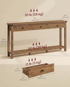 VASAGLE 63 Inche Narrow Console Table - Image 2