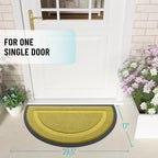 OLANLY Half Circle Front Door Mat Outside 29.5x17 All-Season Rubber Doormat - Image 2
