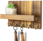 Rebee Vision Acacia Wood Key Holder Wall Mount by REBEEVISION
