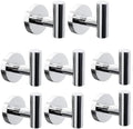 8 Pack Bath Towel Hooks, Wall Mount Towel Holder Chrome Finish Towel Rack by Homagic