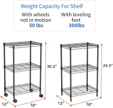 Golpart Small Shelves Storage Wire Metal Adjustable Shelf Unit - Image 3