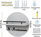 Key Holder Wall Mount with Shelf and Hooks, Mail Organizer - Image 6
