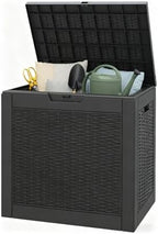 Outdoor Storage Box Waterproof, 35 Gallon Deck Box by WTFGO