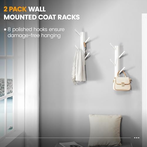 TIOPGHAD 2-Pack Small Vertical Wall Mount Coat Rack - Image 3