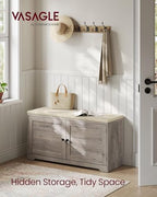 VASAGLE 3-Tier Shoe Storage Bench - Image 3