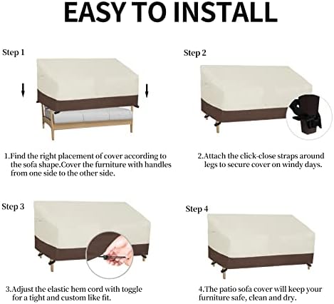 Easy-Going Heavy Duty Outdoor Bench Couch Cover, 70Wx38Dx35H inch - Image 7
