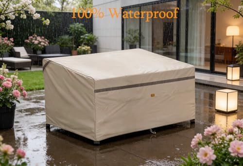 Patio Sofa Cover Outdoor Furniture Waterproof 54nch Beige - Image 5