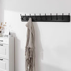 SKOLOO Rustic Wall Mounted Coat Rack, 10 Hooks, Solid Wood - Image 2