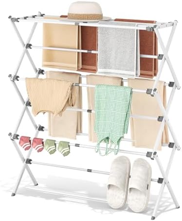 APEXCHASER 3-Tier Foldable Clothes Drying Rack, 37.6" H by APEXCHASER
