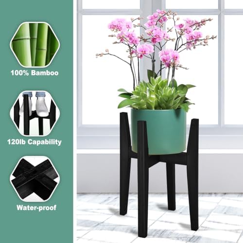Rnined Plant Stand Indoor, Bamboo Plant Shelf, Adjustable Corner Plants Flower - Image 3